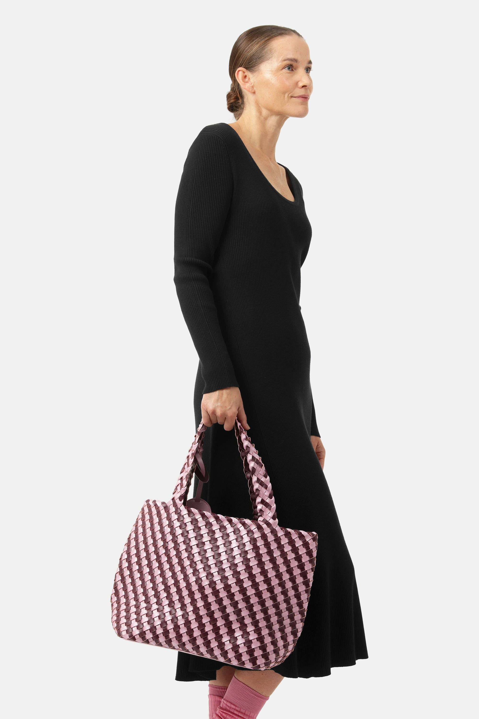 Tote Bag Geflochten - Maroon Banner Rosy Pink